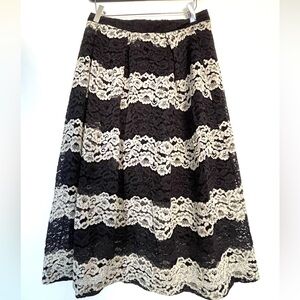 Who What Wear lace black and silver white skirt